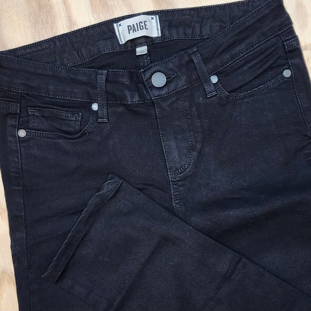 Paige Womens Size 26 Skyline Skinny‎ Jeans Black Stretch (27x28) Nice!